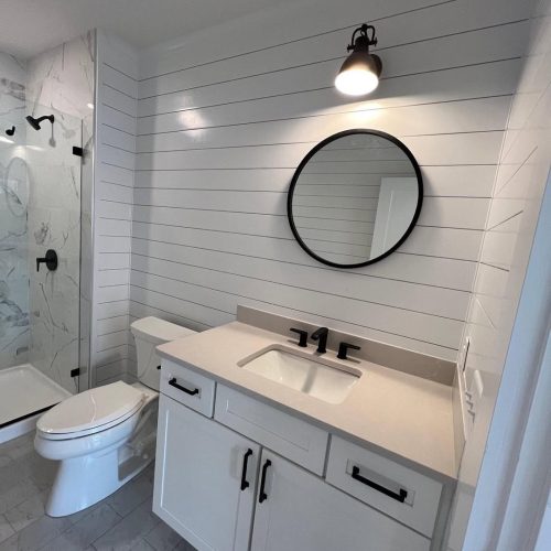After we’ve done a great shiplap job in one of the bathrooms in the house, the client decided to